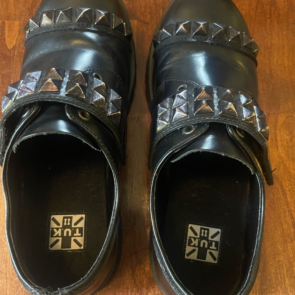 T.U.K Black Studded Dress Shoes